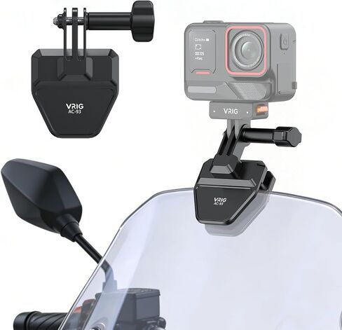 حامل مشبك للزجاج الأمامي للدراجة النارية VRIG لـ Insta 360 X5 X4 X3 مع محول 1/4 بوصة لـ DJI Osmo Action 6 4 3 /Osmo Nano/Action 5 4 3، Hero 13 12 11 10 9 8، ملحقات كاميرا الحركة in Kuwait