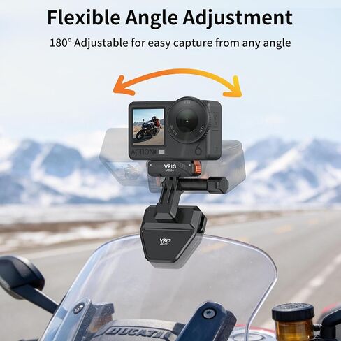 حامل مشبك للزجاج الأمامي للدراجة النارية VRIG لـ Insta 360 X5 X4 X3 مع محول 1/4 بوصة لـ DJI Osmo Action 6 4 3 /Osmo Nano/Action 5 4 3، Hero 13 12 11 10 9 8، ملحقات كاميرا الحركة in Kuwait