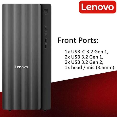 كمبيوتر سطح المكتب Lenovo IdeaCentre الآمن والإنتاجي للأعمال، Intel 10-Core Ultra 5 225، ذاكرة وصول عشوائي DDR5 سعة 64 جيجابايت، تخزين 3 تيرابايت (2 تيرابايت SSD و1 تيرابايت HDD)، HDMI + VGA، Wi-Fi 6E، RJ-45، USB-C، Windows 11 Pro in Kuwait