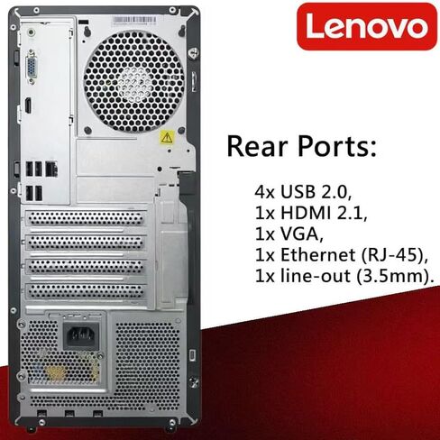 كمبيوتر سطح المكتب Lenovo IdeaCentre الآمن والإنتاجي للأعمال، Intel 10-Core Ultra 5 225، ذاكرة وصول عشوائي DDR5 سعة 64 جيجابايت، تخزين 3 تيرابايت (2 تيرابايت SSD و1 تيرابايت HDD)، HDMI + VGA، Wi-Fi 6E، RJ-45، USB-C، Windows 11 Pro in Kuwait