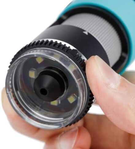 مجهر AmScope HHD2100HD-P الكل في واحد الاحترافي المستقطب HDMI الرقمي المحمول - 2.1 ميجابكسل 1080 بكسل 60 إطارًا في الثانية، تكبير 10X-280X، ضوء حلقة LED، حامل طاولة، لثنائي الفينيل متعدد الكلور والمختبر in Kuwait