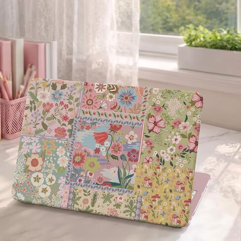 iCasso for MacBook Neo Case 13 inch 2026 Model A3404 with A18 Pro Chip, Vintage Protective Hard Shell Case & Keyboard Cover & Screen Film, Pink Boho Floral in Kuwait