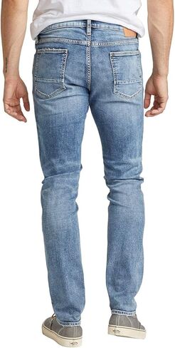 Silver Jeans Co. Men's Kenaston Slim Fit Slim Leg Jeans, Destroyed Medium Eco Wash, 36W x 32L in Saudi Arabia