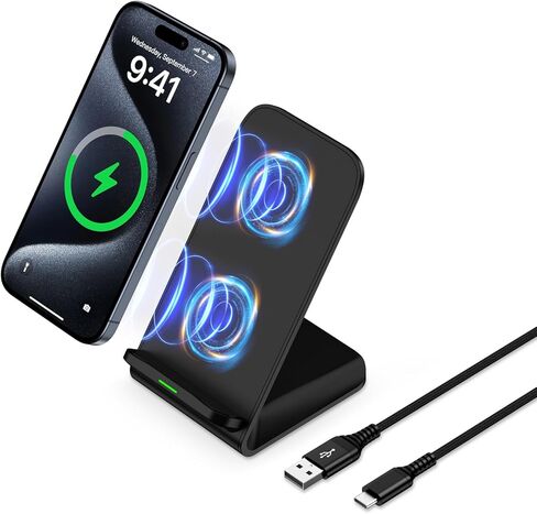 حامل شاحن لاسلكي Samsung S26 Ultra شحن سريع 15 وات لهاتف Galaxy S26+/S26/S25 Ultra/S25 FE/S25 Edge/S25+/S24 FE/S23/S22+، محطة شحن هاتف مكتبي لاسلكية لـ Google Pixel 10a/10 Pro/9a/8 Pro in Kuwait