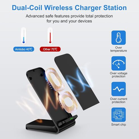 حامل شاحن لاسلكي Samsung S26 Ultra شحن سريع 15 وات لهاتف Galaxy S26+/S26/S25 Ultra/S25 FE/S25 Edge/S25+/S24 FE/S23/S22+، محطة شحن هاتف مكتبي لاسلكية لـ Google Pixel 10a/10 Pro/9a/8 Pro in Kuwait