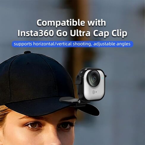 Hat Clip Mount for Insta360 GO Ultra, 360° Rotatable Baseball Cap Clip, Stable Quick Clamp, Hands-Free POV Vlogging Mount for Insta 360 GO Ultra Accessories in Kuwait