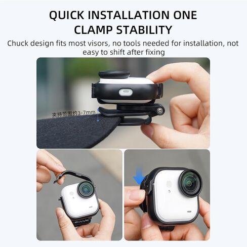 Hat Clip Mount for Insta360 GO Ultra, 360° Rotatable Baseball Cap Clip, Stable Quick Clamp, Hands-Free POV Vlogging Mount for Insta 360 GO Ultra Accessories in Kuwait