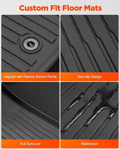 Car Floor Mats for Acura TLX: 2025 2024 2023 2022 2021 Cargo Liner, All Weather Rubber Car Accessories TPE Custom Fit for Acura TLX & TLX Type S Models Front Rear Trunk Carpet 5 Seat Sedan(4PCS,Black) in Saudi Arabia