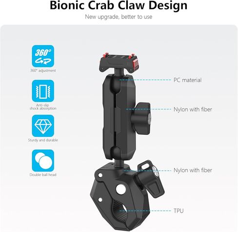 Motorcycle Bike Mount Handlebar Clamp with Magnetic Quick Release Adapter for Insta360 X5 Ace Pro 2 Accessories, Heavy Duty Mountain Cycling Bicycle Roll Bar Tube Pipe Seat Rail Jaw Gripper in Kuwait