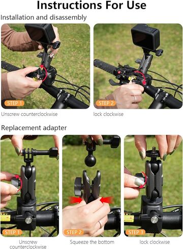 Motorcycle Bike Mount Handlebar Clamp with Magnetic Quick Release Adapter for Insta360 X5 Ace Pro 2 Accessories, Heavy Duty Mountain Cycling Bicycle Roll Bar Tube Pipe Seat Rail Jaw Gripper in Kuwait