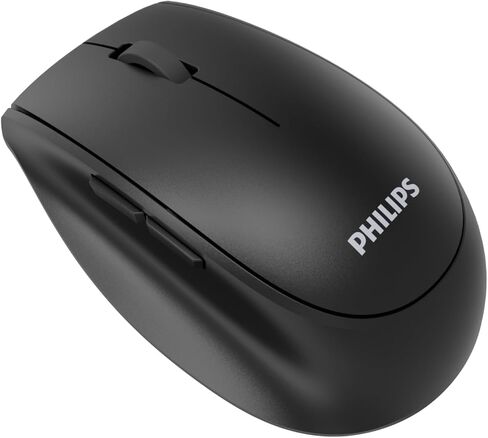 Philips SPK7627K Wireless Mouse, Morandi Color, Rechargeable USB-C, Bluetooth Multi-Device (Connect 3 Devices), Silent Click, 5 Programmable Buttons, 1600 DPI for PC Mac Laptop iPad Tablet in Kuwait
