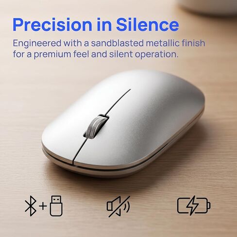 Mouse - Slim, Standard Click for Laptop, Tablet, iMac, MacBook Air-Silvery in Saudi Arabia