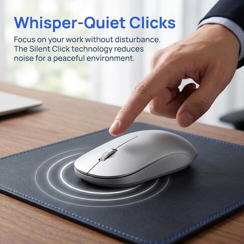 Mouse - Slim, Standard Click for Laptop, Tablet, iMac, MacBook Air-Silvery in Saudi Arabia
