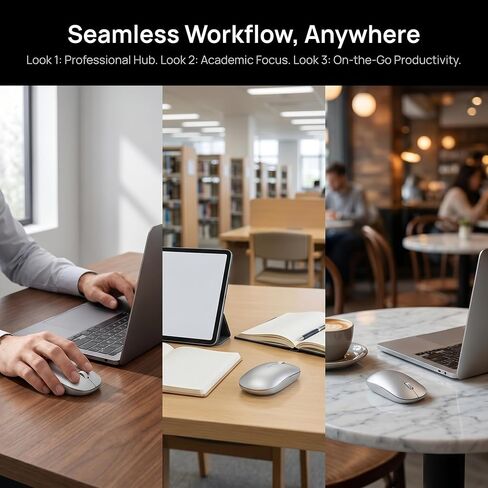 Mouse - Slim, Standard Click for Laptop, Tablet, iMac, MacBook Air-Silvery in Saudi Arabia