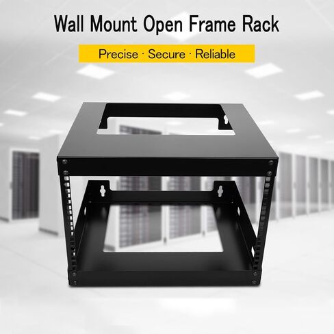 6U Wall Mount Open Frame 19inch Server Equipment Rack Threaded 15 inch Depth Black (6U) in Kuwait