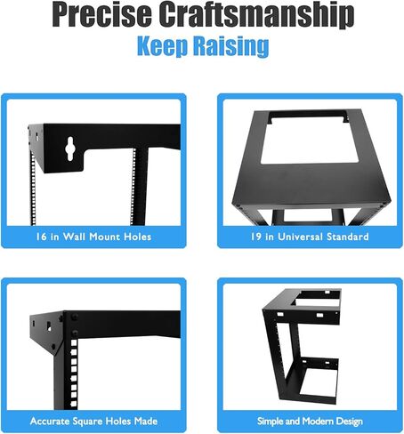 6U Wall Mount Open Frame 19inch Server Equipment Rack Threaded 15 inch Depth Black (6U) in Kuwait