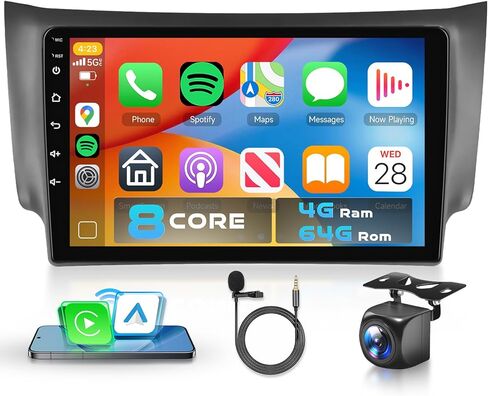 5G WiFi 8Core 4G 64G Radio for Nissan Sentra 2013-2017 Car Stereo with 10.1inch 1280x720P QLED Touch Screen 5.1Bluetooth DSP FM/RDS Wireless CarPlay Android Auto GPS SWC Backup Camera in Kuwait