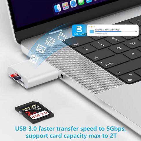 for iPhone 17e 17 Pro Max Air, SD Card Reader Adapter - USB 3.0 High Speed, Micro SD, SD Dual Card Slot, USB C Digital Camera Adapter TF SD Card Transfer for iPhone 16e 16 15 Pro Max Plus, Mac, iPad in Kuwait