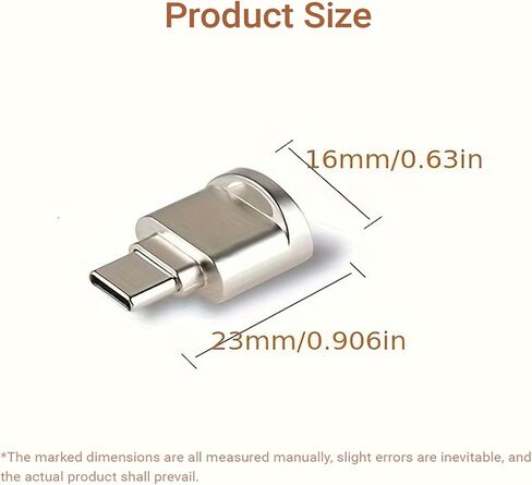 TF Card Reader USB-C OTG Adapter Multi Function Plug and Play Micro SD Card Reader for Smartphone Tablet Laptop Compact Portable, Silvery in Saudi Arabia