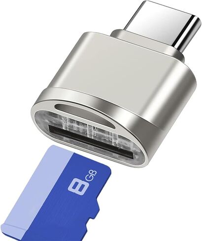 قارئ بطاقة TF USB-C OTG محول متعدد الوظائف التوصيل والتشغيل قارئ بطاقة Micro SD للهواتف الذكية اللوحية والكمبيوتر المحمول صغير الحجم محمول، فضي in Kuwait