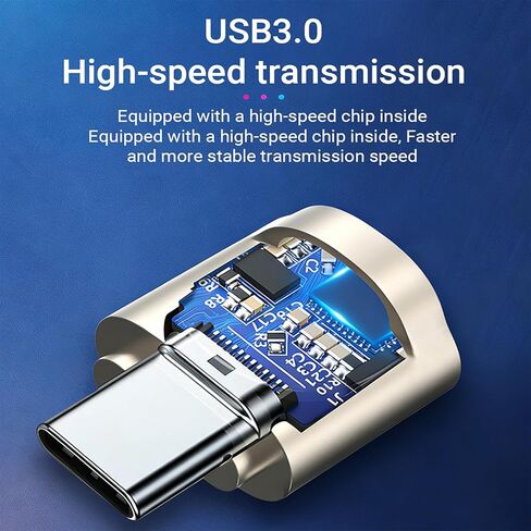 TF Card Reader USB-C OTG Adapter Multi Function Plug and Play Micro SD Card Reader for Smartphone Tablet Laptop Compact Portable, Silvery in Saudi Arabia
