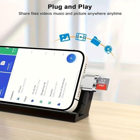 TF Card Reader USB-C OTG Adapter Multi Function Plug and Play Micro SD Card Reader for Smartphone Tablet Laptop Compact Portable, Silvery in Saudi Arabia