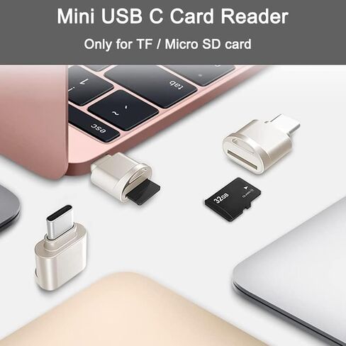 TF Card Reader USB-C OTG Adapter Multi Function Plug and Play Micro SD Card Reader for Smartphone Tablet Laptop Compact Portable, Silvery in Saudi Arabia