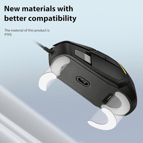 2 Sets Rival 5 Ice Mouse Skates, PTFE Replacement Feet Compatible with SteelSeries Rival 5 Gaming Mouse, Smooth Durable Upgrade Skates Pad (0.7mm/White) in Kuwait