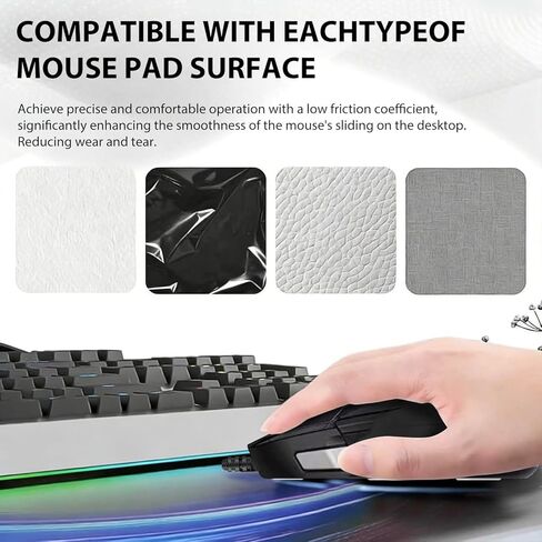 2 Sets Rival 5 Ice Mouse Skates, PTFE Replacement Feet Compatible with SteelSeries Rival 5 Gaming Mouse, Smooth Durable Upgrade Skates Pad (0.7mm/White) in Kuwait