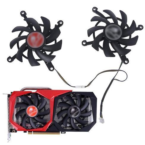 VGA مروحة بطاقة الرسومات التبريد ل الملونة 1660 RTX2060 GPU برودة 2 قطعة 85 مللي متر 4 سلك 4Pin 12 فولت بطاقة الرسومات التبريد in Kuwait
