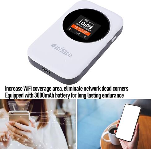 Yoidesu 4G Mobile Hotspot، راوتر واي فاي محمول مع فتحة بطاقة SIM للسفر، يدعم 10 مستخدمين، بطارية 3000 مللي أمبير، 2.4 جيجا واي فاي لآسيا وأوروبا in Saudi Arabia