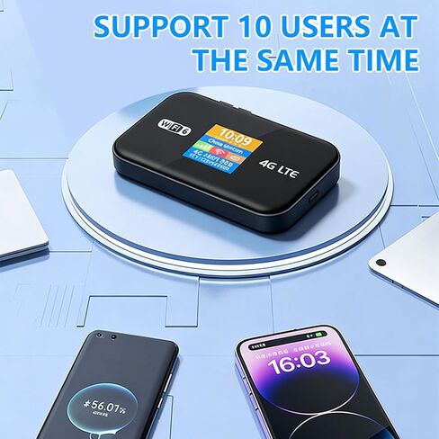 Pomya Portable 4G LTE 6 Hotspot | Secure Travel Router with SIM Slot, 3000mAh Battery, Connect 10 Devices for Outdoor and in Car Use in Kuwait