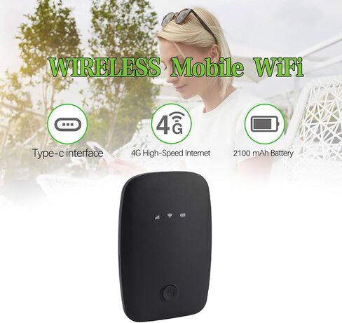 4G LTE Portable WiFi Router, Wireless Hotspot with Up to 150Mbps Speed for 12 Devices, with WPA WPA2 Encryption, for Phones Laptops Smart TVs in Kuwait