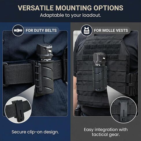 Pepper Spray Holster for MK3 Canisters, Open Top OC/Mace Spray Holster for Duty Belt/Molle Vest, Quick Release Pepper Spray Holder Case for Police Law Enforcement Security Officer in Kuwait