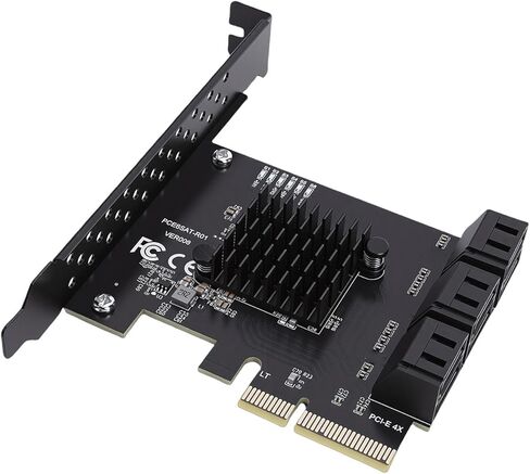 PCIe 4X to 6 Port 3.0 Controller Card, 6Gbps HDD SSD Adapter, RTL9100 Chip Card, Ideal for 10 11 Systems in Kuwait