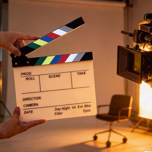 لوح تصفيق من فيلم الأكريليك مع قلمين مائيين قابلين للمسح، وألواح مشهد لوح تصفيق لمخرجي الأفلام لتصوير الأفلام وتصوير الفيديو ومعدات المسرح in Kuwait