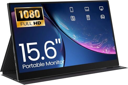 MESWAO شاشة محمولة 24 بوصة 120 هرتز FHD IPS موسع شاشة الكمبيوتر المحمول، شاشة سفر كبيرة مع حامل بدون انقلاب 180 درجة وVESA، شاشة HDMI USB-C ثانية لألعاب MacBook PC المنزلية والمكتبية in Kuwait