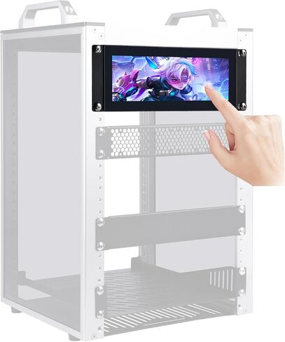 شاشة لمس 7.84 بوصة 2U على حامل، شاشة IPS 1280x400 LCD تعمل باللمس مع مكبر صوت، متوافقة مع DeskPi RackMate T0/T1/T2/T0 Plus/T1 Plus/TL1، Tecmojo 4U/6U/9U/12U 10 بوصة in Kuwait