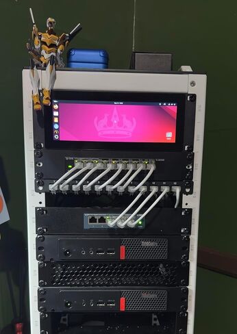 شاشة لمس 7.84 بوصة 2U على حامل، شاشة IPS 1280x400 LCD تعمل باللمس مع مكبر صوت، متوافقة مع DeskPi RackMate T0/T1/T2/T0 Plus/T1 Plus/TL1، Tecmojo 4U/6U/9U/12U 10 بوصة in Kuwait