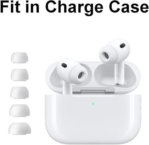 ALXCD 5 أزواج من أطراف الأذن المتوافقة مع AirPods Pro 3 الجيل الثالث من أطراف الأذن البديلة، مع فتحة لتقليل الضوضاء وواقي غبار مدمج متوافق مع AirPods Pro 3 XXS/XS/S/M/L أبيض in Kuwait
