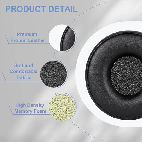 وسائد أذن بديلة لسماعات Jabra Engage 55/65/75 (إصدار استريو)، غطاء أكواب الأذن، وسائد سماعة رأس من الجلد الناعم وإسفنج الذاكرة - أسود (لا تناسب Engage 50، Engage 55/65/75 إصدار أحادي) in Kuwait