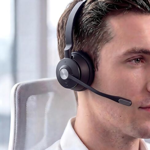 وسائد أذن بديلة لسماعات Jabra Engage 55/65/75 (إصدار استريو)، غطاء أكواب الأذن، وسائد سماعة رأس من الجلد الناعم وإسفنج الذاكرة - أسود (لا تناسب Engage 50، Engage 55/65/75 إصدار أحادي) in Kuwait