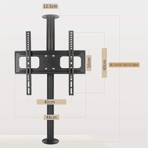 Adjustable TV Mount Bracket for 32-55 Inch LCD 360° Rotatable Monitor Arm Cold Rolled Steel Wall-Mounted Multi-Height Options Supports Up to 50kg in Kuwait