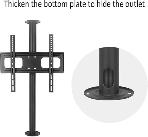 Adjustable TV Mount Bracket for 32-55 Inch LCD 360° Rotatable Monitor Arm Cold Rolled Steel Wall-Mounted Multi-Height Options Supports Up to 50kg in Kuwait
