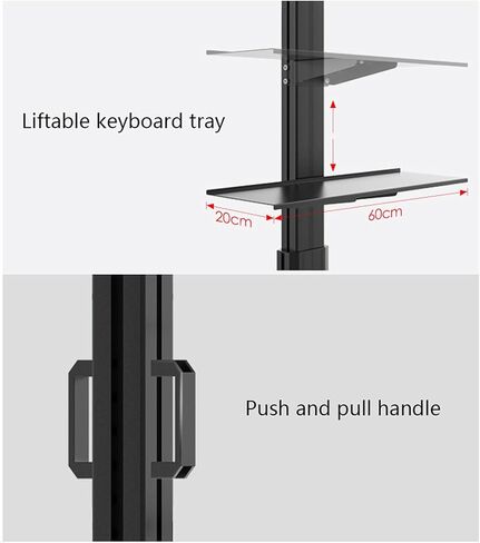 Monitor Arm Stand Single Monitor Mobile Cart 17"-32" Floor-Standing Monitor Stand LCD TV Stand Height-Adjustable Monitor Mount Stand with Keyboard and Host Bracket Monito in Kuwait