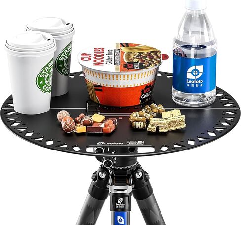 LEOFOTO Multifunctional Folding Tray, Portable Tripod Mountable Table with Arca Compatible Clamp, 3/8" and 1/4" Mounting Holes, Accessory Cutouts (LCH-4) in Kuwait