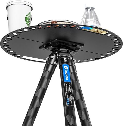 LEOFOTO Multifunctional Folding Tray, Portable Tripod Mountable Table with Arca Compatible Clamp, 3/8" and 1/4" Mounting Holes, Accessory Cutouts (LCH-4) in Kuwait