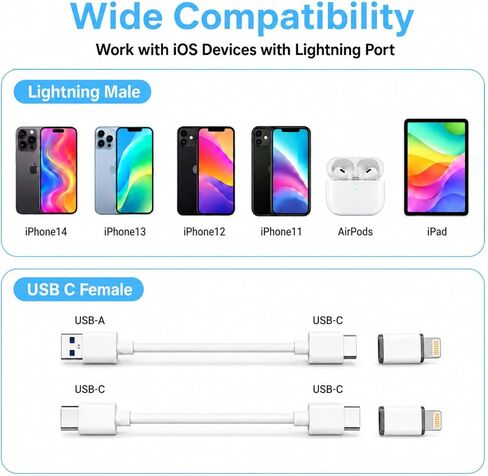 USB C Female to Lightning Male Adapter (4) in Kuwait