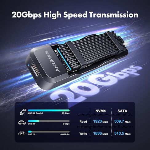 Tool-Free M.2 NVMe & SATA to USB C 20Gbps Docking Stationfor M Key, B+M Key Support 2280 2260 2242 2230 SSDs (US-2593 20Gbps Dock) in Kuwait