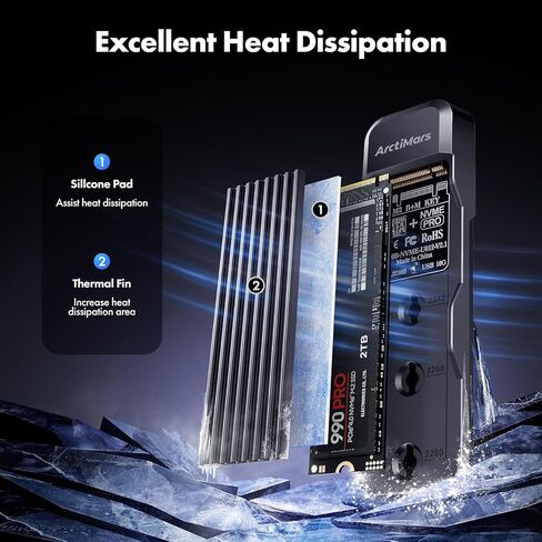 Tool-Free M.2 NVMe & SATA to USB C 20Gbps Docking Stationfor M Key, B+M Key Support 2280 2260 2242 2230 SSDs (US-2593 20Gbps Dock) in Kuwait